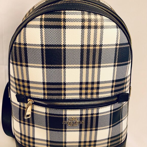COACH Kenley Backpack Plaid Print - Picture 5 of 6